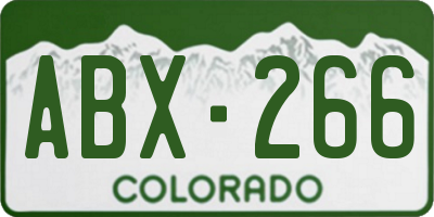 CO license plate ABX266