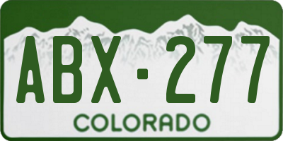 CO license plate ABX277