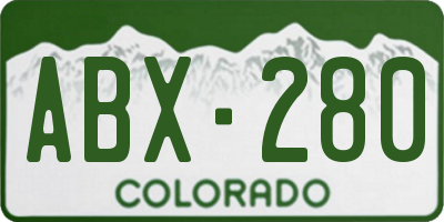 CO license plate ABX280