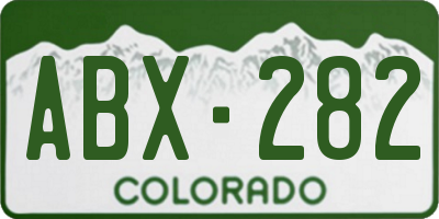 CO license plate ABX282