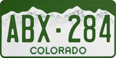 CO license plate ABX284