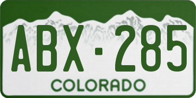 CO license plate ABX285