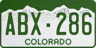 CO license plate ABX286