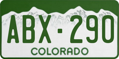CO license plate ABX290