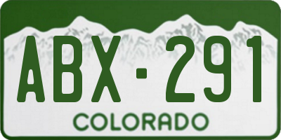 CO license plate ABX291