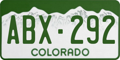 CO license plate ABX292