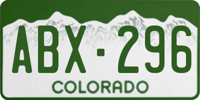 CO license plate ABX296