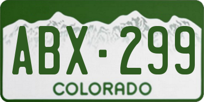 CO license plate ABX299