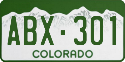 CO license plate ABX301