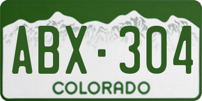 CO license plate ABX304