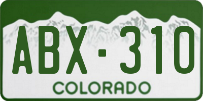CO license plate ABX310