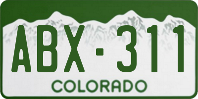 CO license plate ABX311