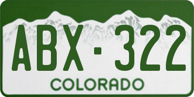 CO license plate ABX322