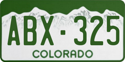 CO license plate ABX325