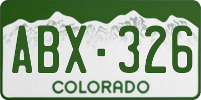 CO license plate ABX326