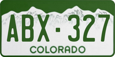 CO license plate ABX327
