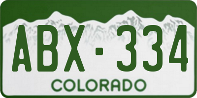 CO license plate ABX334