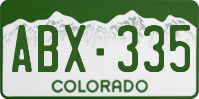 CO license plate ABX335