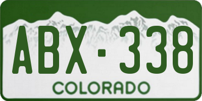 CO license plate ABX338