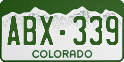 CO license plate ABX339
