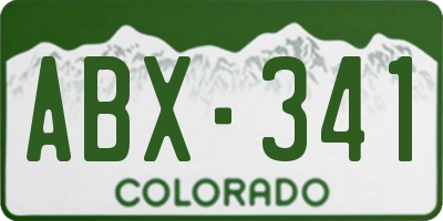 CO license plate ABX341