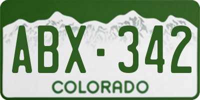 CO license plate ABX342