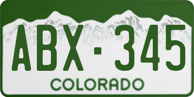 CO license plate ABX345