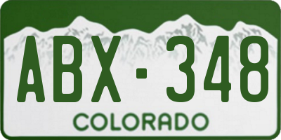 CO license plate ABX348