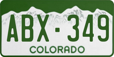 CO license plate ABX349