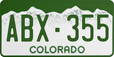 CO license plate ABX355