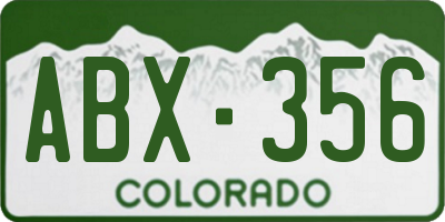 CO license plate ABX356