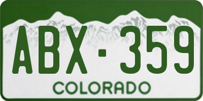 CO license plate ABX359