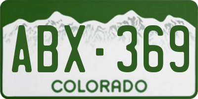 CO license plate ABX369