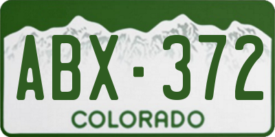 CO license plate ABX372