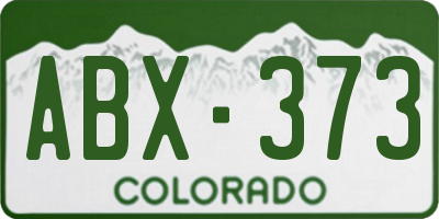 CO license plate ABX373