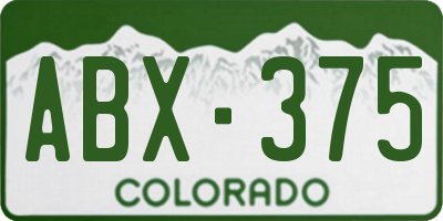 CO license plate ABX375