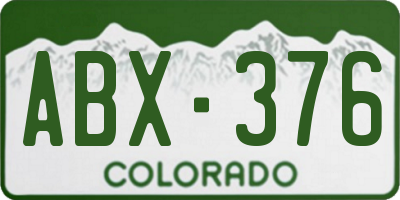 CO license plate ABX376