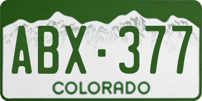 CO license plate ABX377