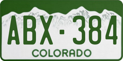 CO license plate ABX384