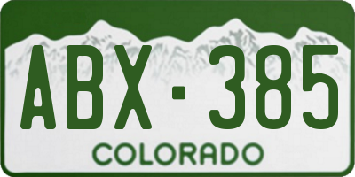 CO license plate ABX385