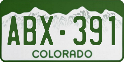 CO license plate ABX391