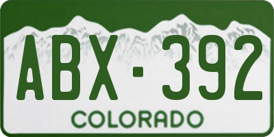 CO license plate ABX392