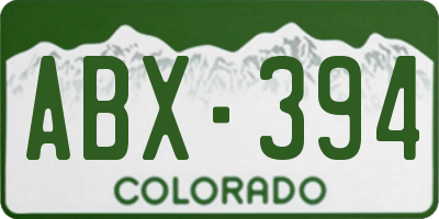 CO license plate ABX394