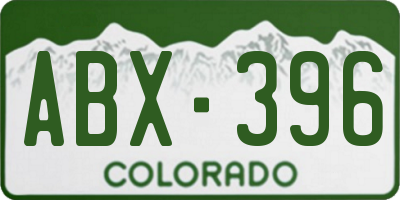 CO license plate ABX396