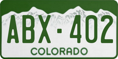 CO license plate ABX402