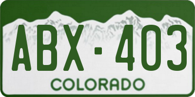CO license plate ABX403
