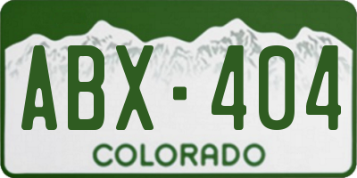 CO license plate ABX404
