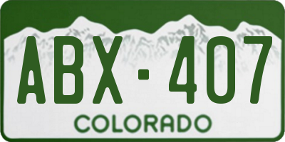 CO license plate ABX407