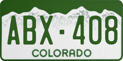 CO license plate ABX408