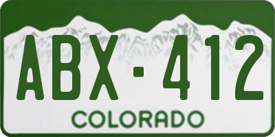 CO license plate ABX412